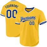Maglia da baseball personalizzata autentica Royal-White Throwback Gold Maglia da baseball personalizzata autentica Royal-White Throwback Gold