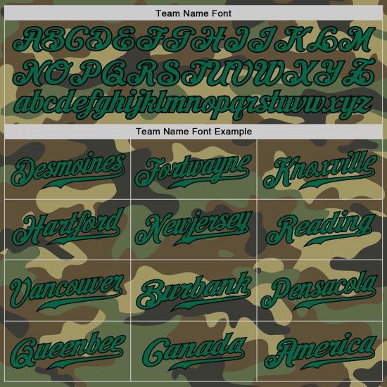 Maglia da baseball Salute Authentic To Kelly, servizio verde-nero, personalizzata, mimetica Maglia da baseball Salute Authentic To Kelly, servizio verde-nero, personalizzata, mimetica