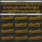 Maglia da baseball nera bianca e oro, autentica, personalizzata, moda divisa