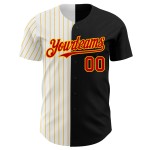 Maglia da baseball autentica a righe nere e rosse personalizzate alla moda Maglia da baseball autentica a righe nere e rosse personalizzate alla moda