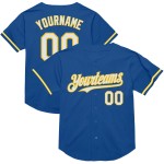 Maglia da baseball vintage autentica blu in rete, personalizzata, bianca e gialla Maglia da baseball vintage autentica blu in rete, personalizzata, bianca e gialla