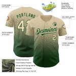 Maglia da baseball autentica, verde sbiadito, personalizzata, crema, moda