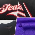 Maglia da baseball personalizzata autentica retrò nera-viola antica in maglia dorata