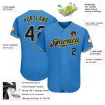 Maglia da baseball personalizzata autentica blu navy e oro