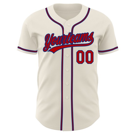 Maglia da baseball autentica rossa - Royal Custom Cream Maglia da baseball autentica rossa - Royal Custom Cream