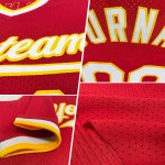 Maglia da baseball personalizzata autentica rossa retrò blu navy e bianca Maglia da baseball personalizzata autentica rossa retrò blu navy e bianca