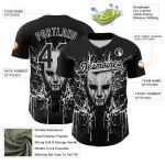 Maglia da baseball bianca autentica personalizzata con motivo 3D nero a forma di teschio Rave Maglia da baseball bianca autentica personalizzata con motivo 3D nero a forma di teschio Rave