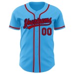Maglia da baseball autentica personalizzata rosso-blu navy Sky