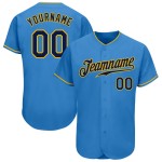 Maglia da baseball personalizzata autentica blu navy e oro