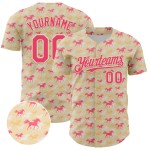 Maglia da baseball personalizzata con motivo a cavallo color crema, rosa, neon, animale, autentico, 3D Maglia da baseball personalizzata con motivo a cavallo color crema, rosa, neon, animale, autentico, 3D