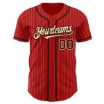 Maglia da baseball autentica personalizzata a righe rosse Brown-City, color crema, bianca Maglia da baseball autentica personalizzata a righe rosse Brown-City, color crema, bianca