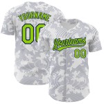 Maglia da baseball autentica verde-blu navy con design neon personalizzato, motivo 3D, linee curve bianche Maglia da baseball autentica verde-blu navy con design neon personalizzato, motivo 3D, linee curve bianche