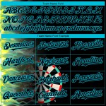 Maglia da baseball con motivo Blue Lakes Black, design Fiery, personalizzata e autentica, con freccette 3D