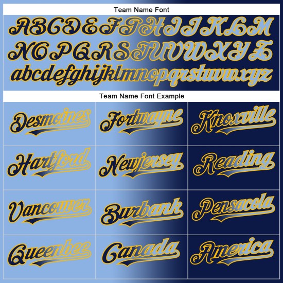 Maglia da baseball sfumata blu-oro leggera personalizzata, moda autentica, blu navy