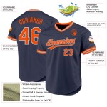 Maglia da baseball personalizzata blu navy autentica arancione-grigia retrò Maglia da baseball personalizzata blu navy autentica arancione-grigia retrò
