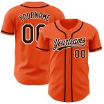 Maglia da baseball arancione autentica, marrone e bianca, personalizzata