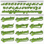 Maglia da baseball autentica verde-blu navy con design neon personalizzato, motivo 3D, linee curve bianche Maglia da baseball autentica verde-blu navy con design neon personalizzato, motivo 3D, linee curve bianche