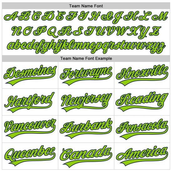 Maglia da baseball autentica verde-blu navy con design neon personalizzato, motivo 3D, linee curve bianche Maglia da baseball autentica verde-blu navy con design neon personalizzato, motivo 3D, linee curve bianche