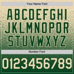 Maglia da baseball autentica, verde sbiadito, personalizzata, crema, moda