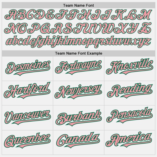 Maglia da baseball autentica verde bianca personalizzata di taglia media, rosa-Kelly Maglia da baseball autentica verde bianca personalizzata di taglia media, rosa-Kelly