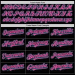 Maglia autentica Sky senza maniche da baseball nera blu-rosa personalizzata Maglia autentica Sky senza maniche da baseball nera blu-rosa personalizzata