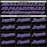 Maglia da baseball personalizzata autentica nera viola-grigia senza maniche Maglia da baseball personalizzata autentica nera viola-grigia senza maniche