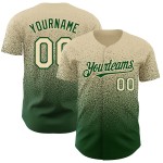 Maglia da baseball autentica, verde sbiadito, personalizzata, crema, moda