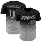 Maglia da baseball con forme sfumate, modello grigio personalizzato in 3D, design nero, autentico quadrato Maglia da baseball con forme sfumate, modello grigio personalizzato in 3D, design nero, autentico quadrato