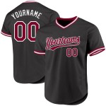 Maglia da baseball retrò, bordeaux-bianca, autentica, nera, personalizzata