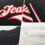 Maglia da baseball autentica, personalizzata, stile retrò, bianca, rosso-blu