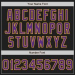 Maglia da baseball personalizzata viola-oro autentica nera Maglia da baseball personalizzata viola-oro autentica nera