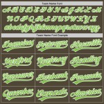 Maglia da baseball verde oliva neon Service To Salute personalizzata verde-bianca autentica