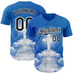 Maglia da baseball personalizzata con motivo a Cristo, modello autentico, croce, Gesù, religione, venerdì, buono, 3D, nero-bianco
