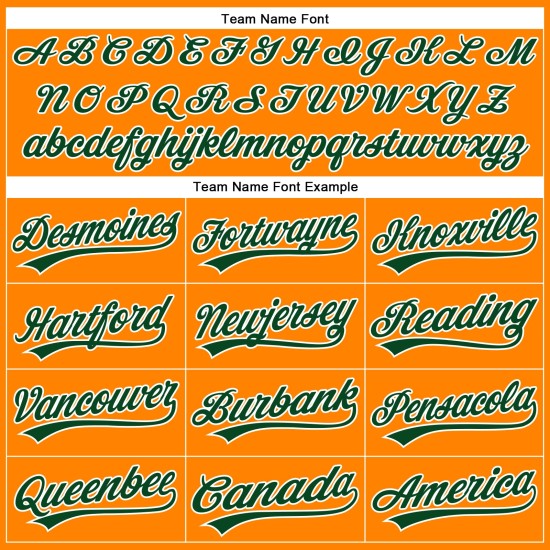 Maglia da baseball arancione Bay Authentic Green-White personalizzata Maglia da baseball arancione Bay Authentic Green-White personalizzata
