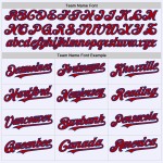 Maglia da baseball autentica, personalizzata, stile retrò, bianca, rosso-blu