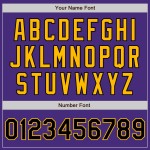 Maglia da baseball autentica, maniche raglan viola, personalizzata, nera e oro