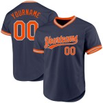 Maglia da baseball personalizzata blu navy autentica arancione-grigia retrò Maglia da baseball personalizzata blu navy autentica arancione-grigia retrò