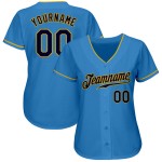 Maglia da baseball personalizzata autentica blu navy e oro