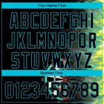 Maglia da baseball con motivo Blue Lakes Black, design Fiery, personalizzata e autentica, con freccette 3D