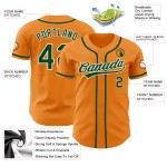 Maglia da baseball arancione Bay Authentic Green-White personalizzata Maglia da baseball arancione Bay Authentic Green-White personalizzata
