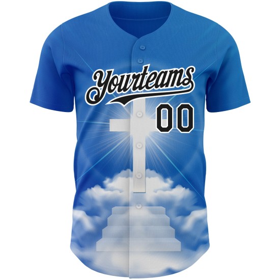 Maglia da baseball personalizzata con motivo a Cristo, modello autentico, croce, Gesù, religione, venerdì, buono, 3D, nero-bianco