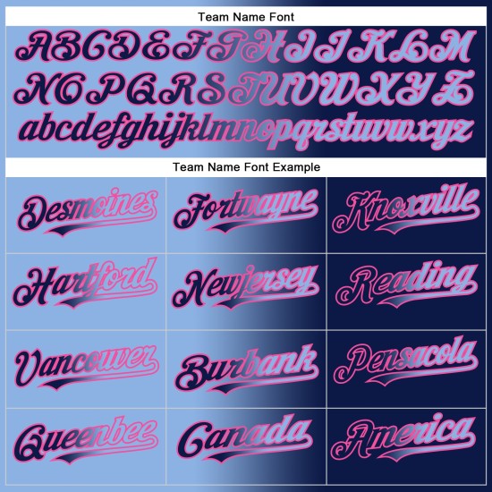 Maglia da baseball blu navy leggera personalizzata, autentica, moda, blu-rosa sfumata