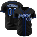 Maglia da baseball personalizzata autentica nera, blu navy e bianca Maglia da baseball personalizzata autentica nera, blu navy e bianca