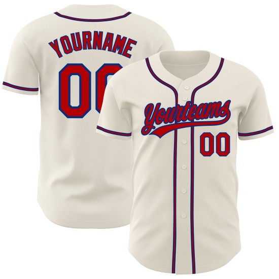 Maglia da baseball autentica rossa - Royal Custom Cream Maglia da baseball autentica rossa - Royal Custom Cream