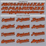 Maglia da baseball grigia senza maniche arancione-nera, autentica e personalizzata Maglia da baseball grigia senza maniche arancione-nera, autentica e personalizzata