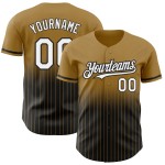 Maglia da baseball Pinstripe personalizzata in oro, stile vintage, bianca e nera, autentica, sbiadita
