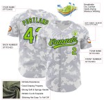 Maglia da baseball autentica verde-blu navy con design neon personalizzato, motivo 3D, linee curve bianche Maglia da baseball autentica verde-blu navy con design neon personalizzato, motivo 3D, linee curve bianche