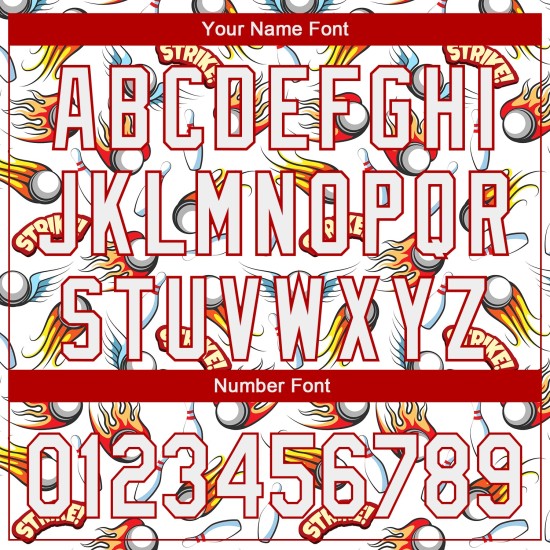 Maglia da baseball autentica personalizzata Firely White Bowling 3D Design rosso Maglia da baseball autentica personalizzata Firely White Bowling 3D Design rosso