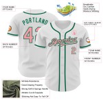 Maglia da baseball autentica verde bianca personalizzata di taglia media, rosa-Kelly Maglia da baseball autentica verde bianca personalizzata di taglia media, rosa-Kelly