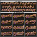 Maglia da baseball personalizzata viola-oro autentica nera Maglia da baseball personalizzata viola-oro autentica nera